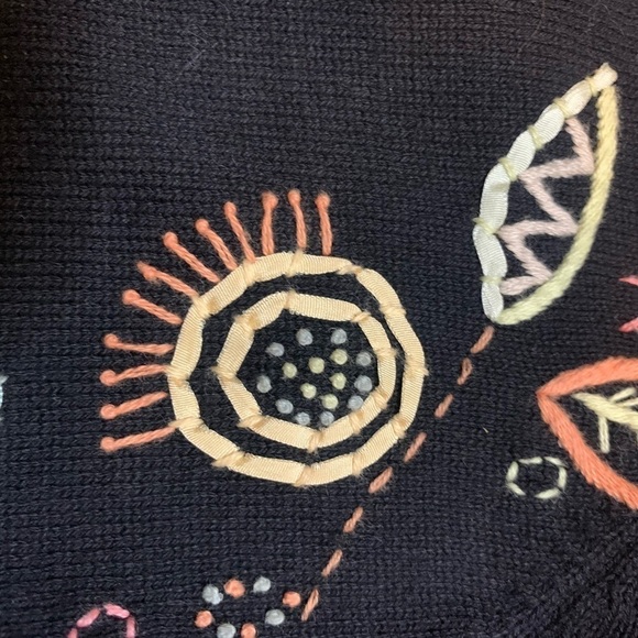 Sorbe Vintage embroidered spring cotton sweater, M - Picture 5 of 6